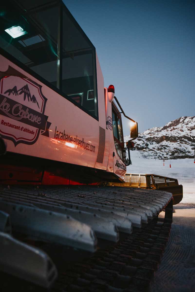 Chenillette pour des dîners en altitude | Alpe d'Huez